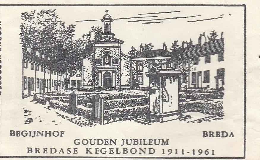 Kegelbond Breda 1961 - Begijnhof - gouden jubileum, Ophalen of Verzenden