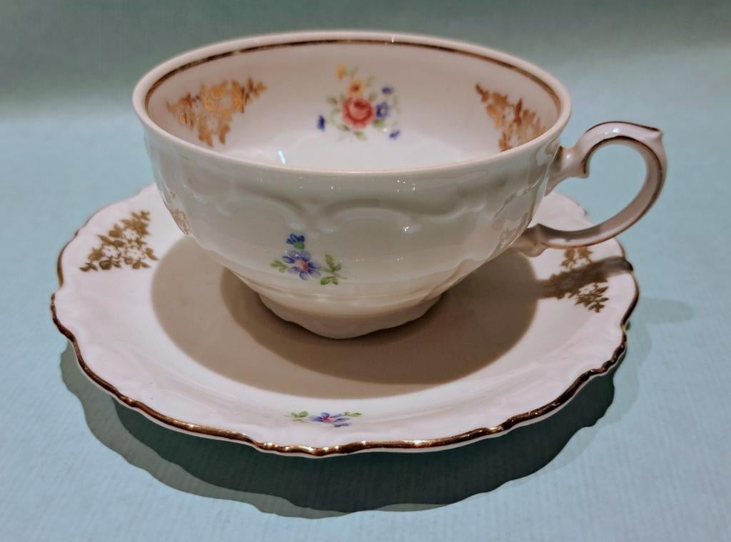 Vintage Schirnding Bavaria kop en schotel – Duits porselein, Antiek en Kunst, Antiek | Servies los, Ophalen of Verzenden
