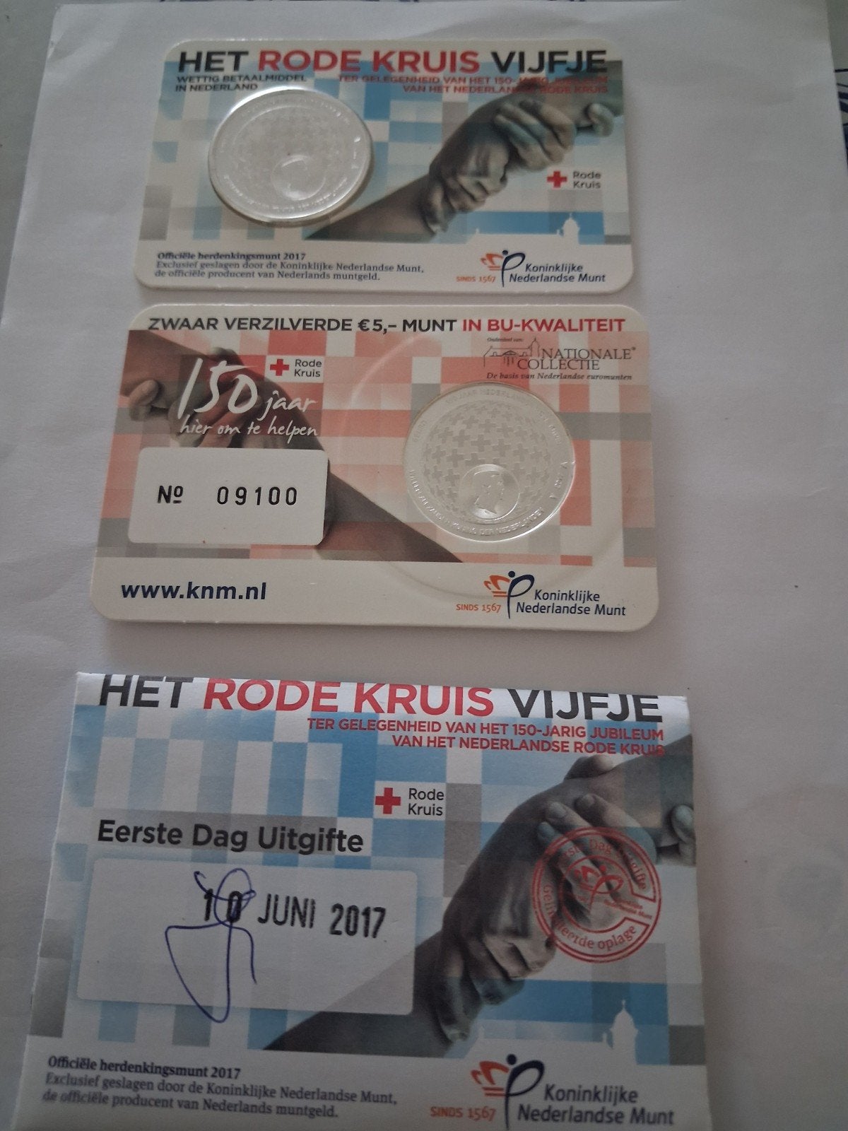 coincards Het Rode kruis vijfje, Ophalen of Verzenden, Koningin Beatrix, Euro's