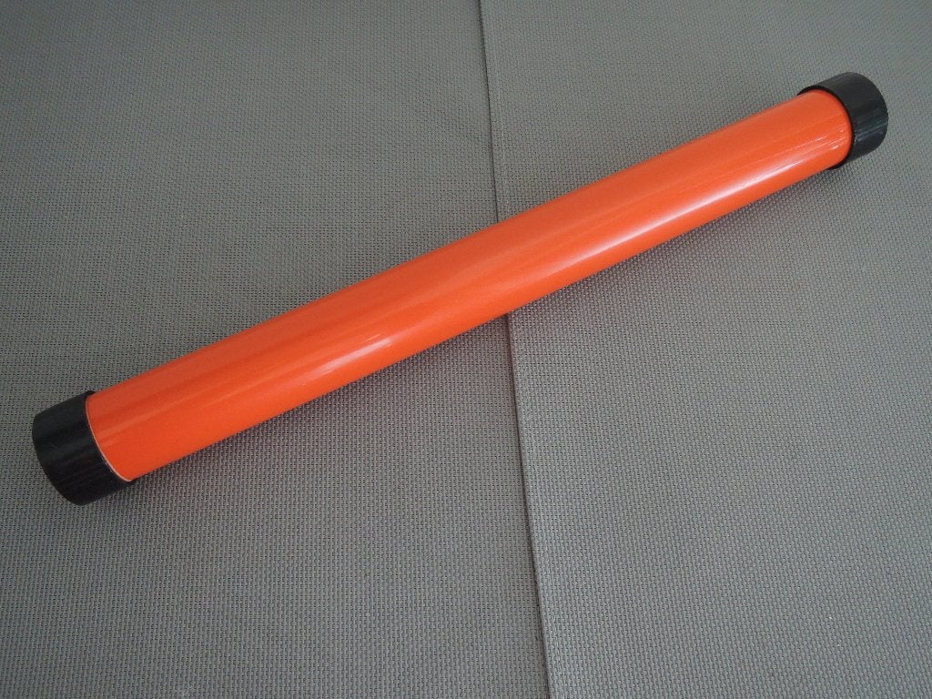 Oranje kunststof breinaalden koker, Hobby en Vrije tijd, Breien en Haken, Ophalen of Verzenden, Zo goed als nieuw, Breien of Haken
