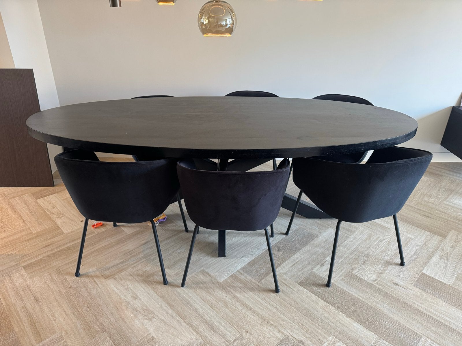 Ovale Goossens eettafel 240x110cm, Ophalen, Gebruikt, 100 tot 150 cm, 200 cm of meer