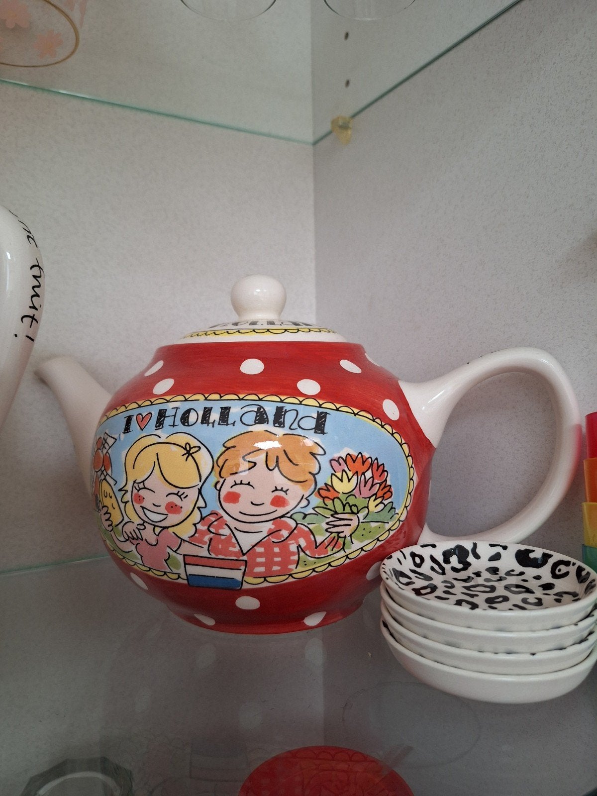 Blond Amsterdam theepot 'I Love Holland' - Nieuwstaat, Zo goed als nieuw, Steen/keramiek, Meerkleurig, Ophalen