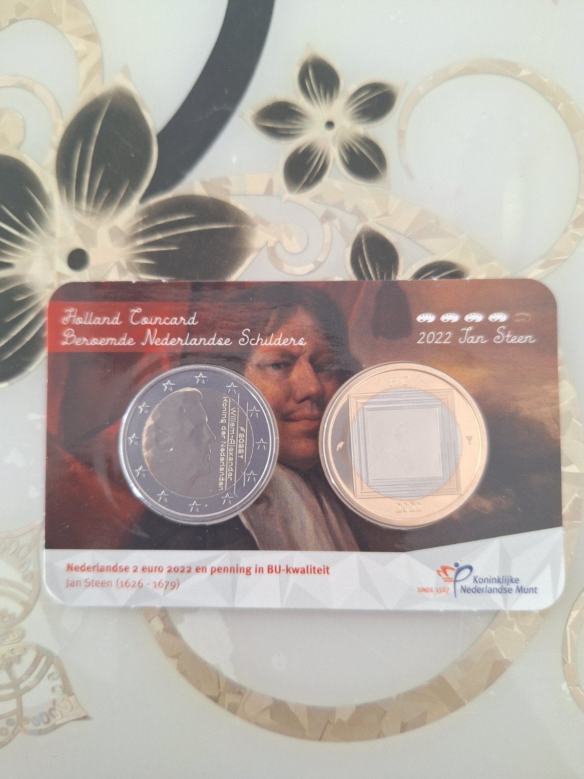 2 Euro 2022 Jan Steen Coincard BU-kwaliteit, Ophalen of Verzenden, Koningin Beatrix, Euro's, Setje