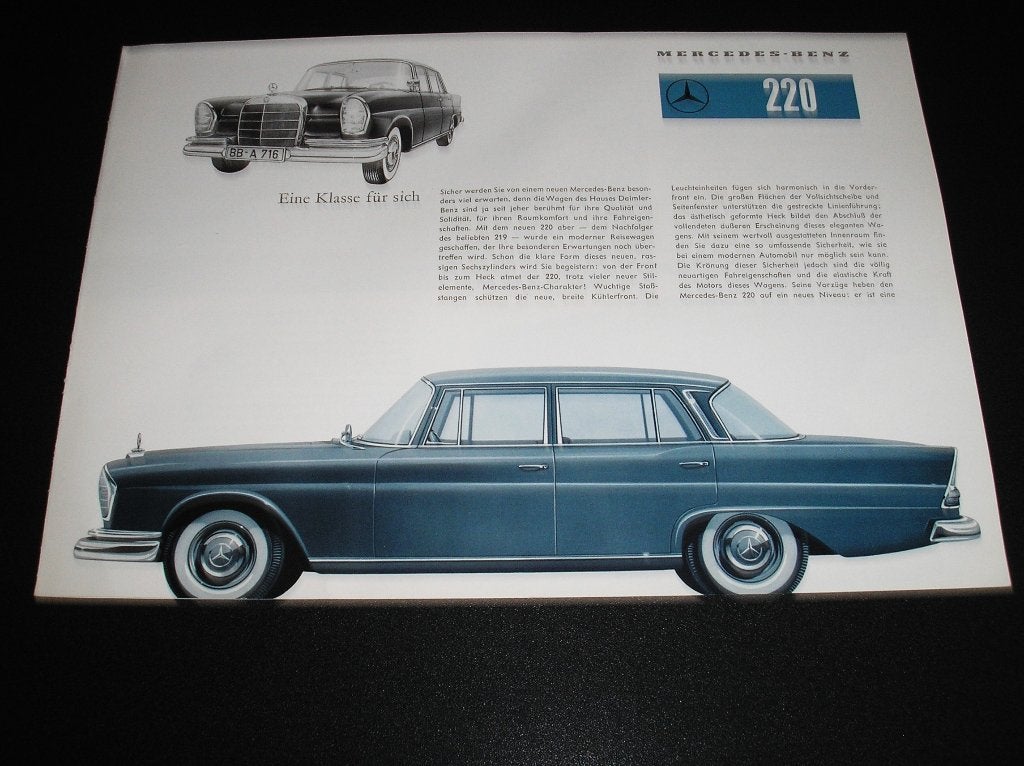 Mercedes-Benz 220 Heckflosse, W111, juli 1959, Ophalen of Verzenden, Gelezen, Mercedes