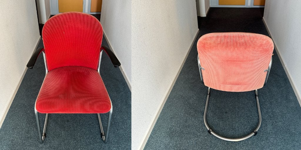 4 Gispen 413RL stoelen (Gebr van der Stroom Dutch Originals), Ophalen, Gebruikt, Metaal, Vier