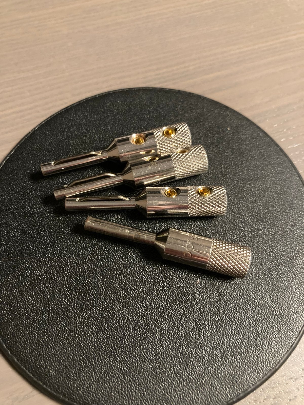 Viborg Banaanpluggen en Spade Connectoren (4 stuks), Ophalen of Verzenden, Gebruikt, Minder dan 2 meter, Luidsprekerkabel