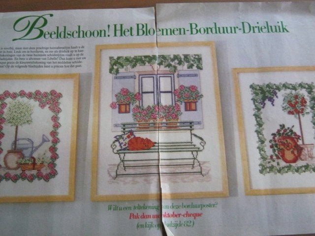 Borduurpatroon  Drieluik tuin en   zie foto´s  nr 4670 do, Verzenden, Nieuw, Handborduren, Patroon