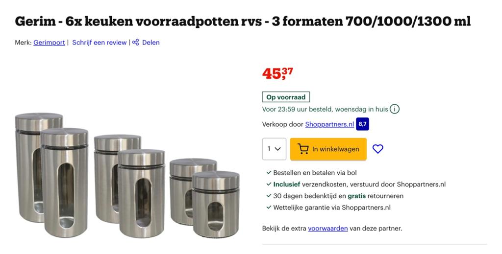 Voorraad potten, Ophalen, Glas, Pot, Bus of Blik