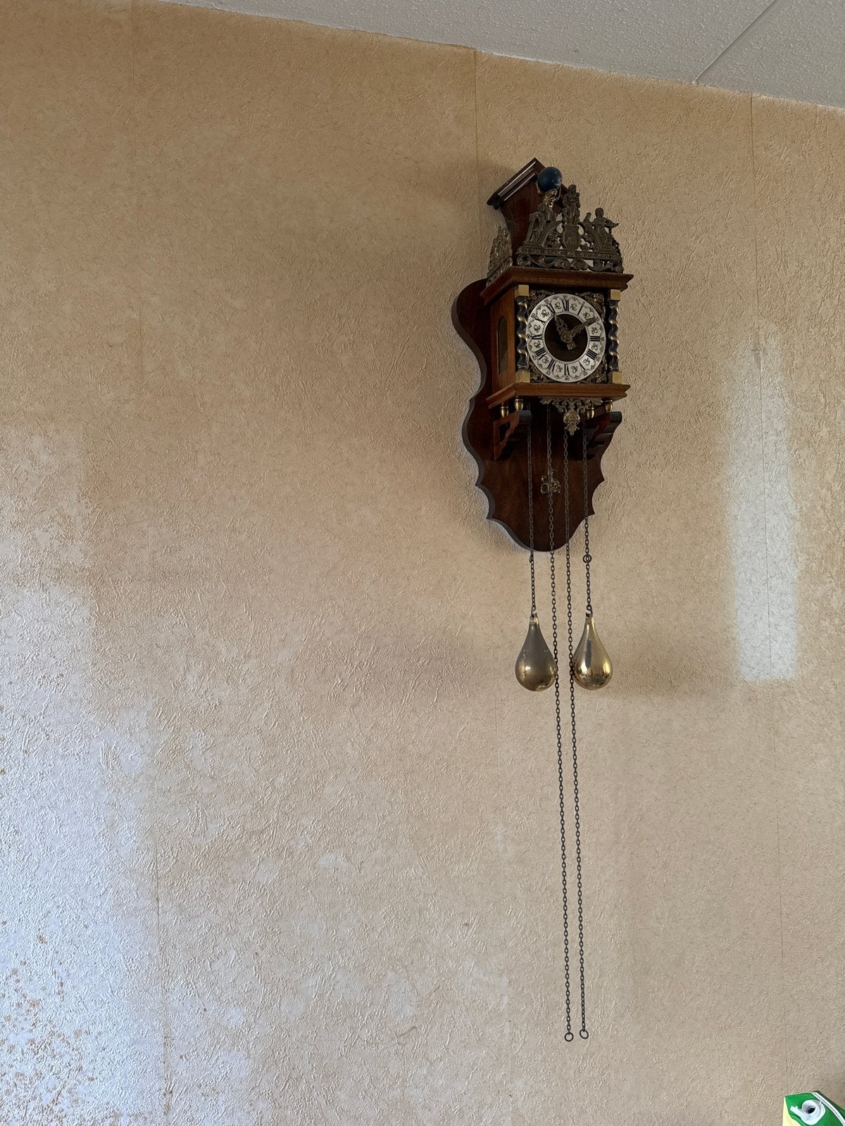Antieke Wandklok met Gewichten - Klassiek Design teab, Ophalen
