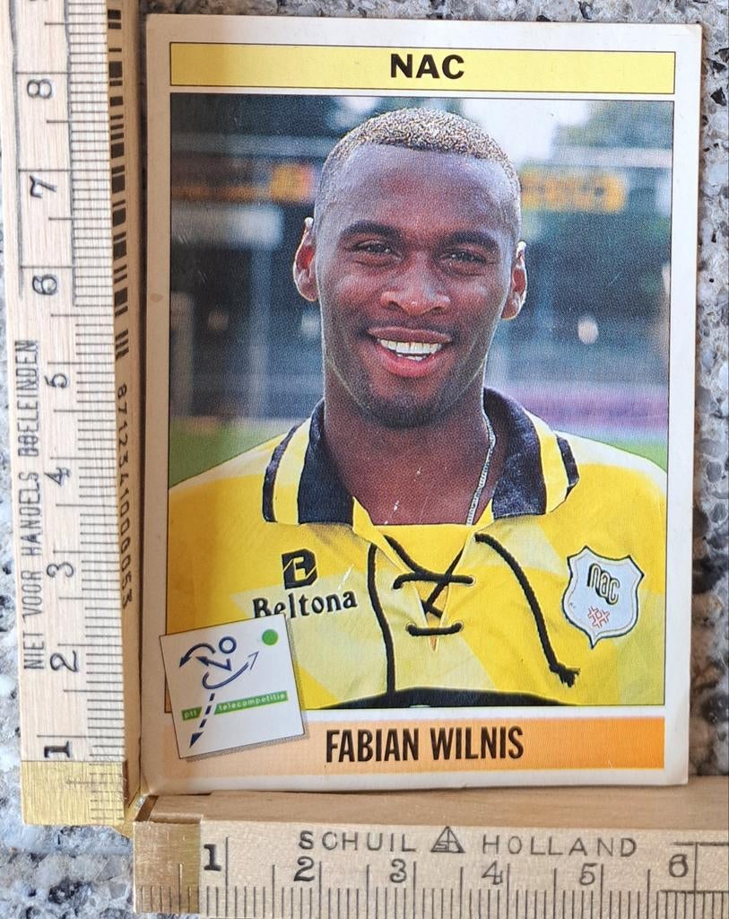 Panini voetbalplaatjes 187 Fabian Wilnis NAC Breda 1995, Ophalen of Verzenden, Zo goed als nieuw, Buitenlandse clubs, Poster, Plaatje of Sticker
