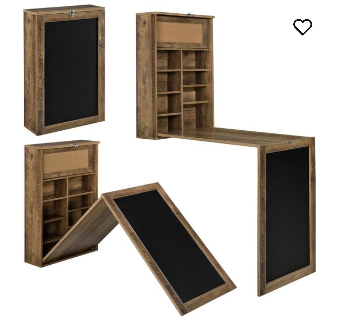 Opklapbaar wandbureau met krijtbord - Nieuw in doos, Huis en Inrichting, Bureaus, Ophalen, Spaanplaat of MDF, Overige merken, Modern