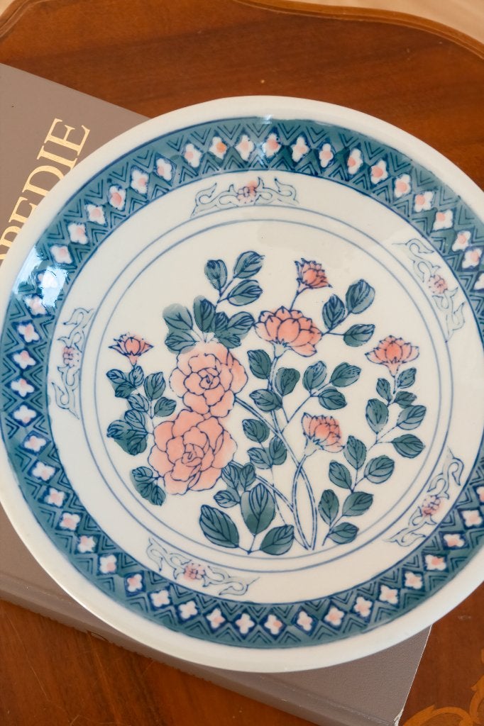 Foto 5 van Vintage Chinese schaal op voet bloemen