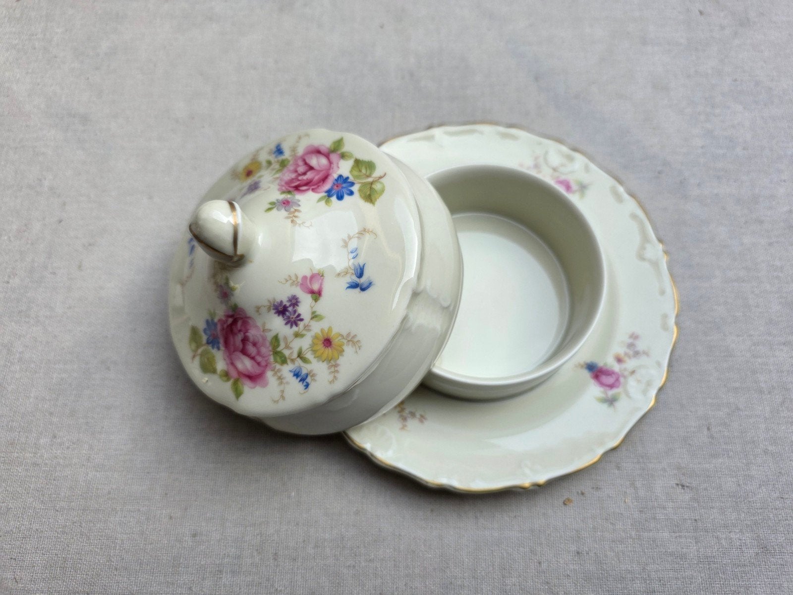 Botervlootje romantisch bloem roos decor, Ophalen of Verzenden