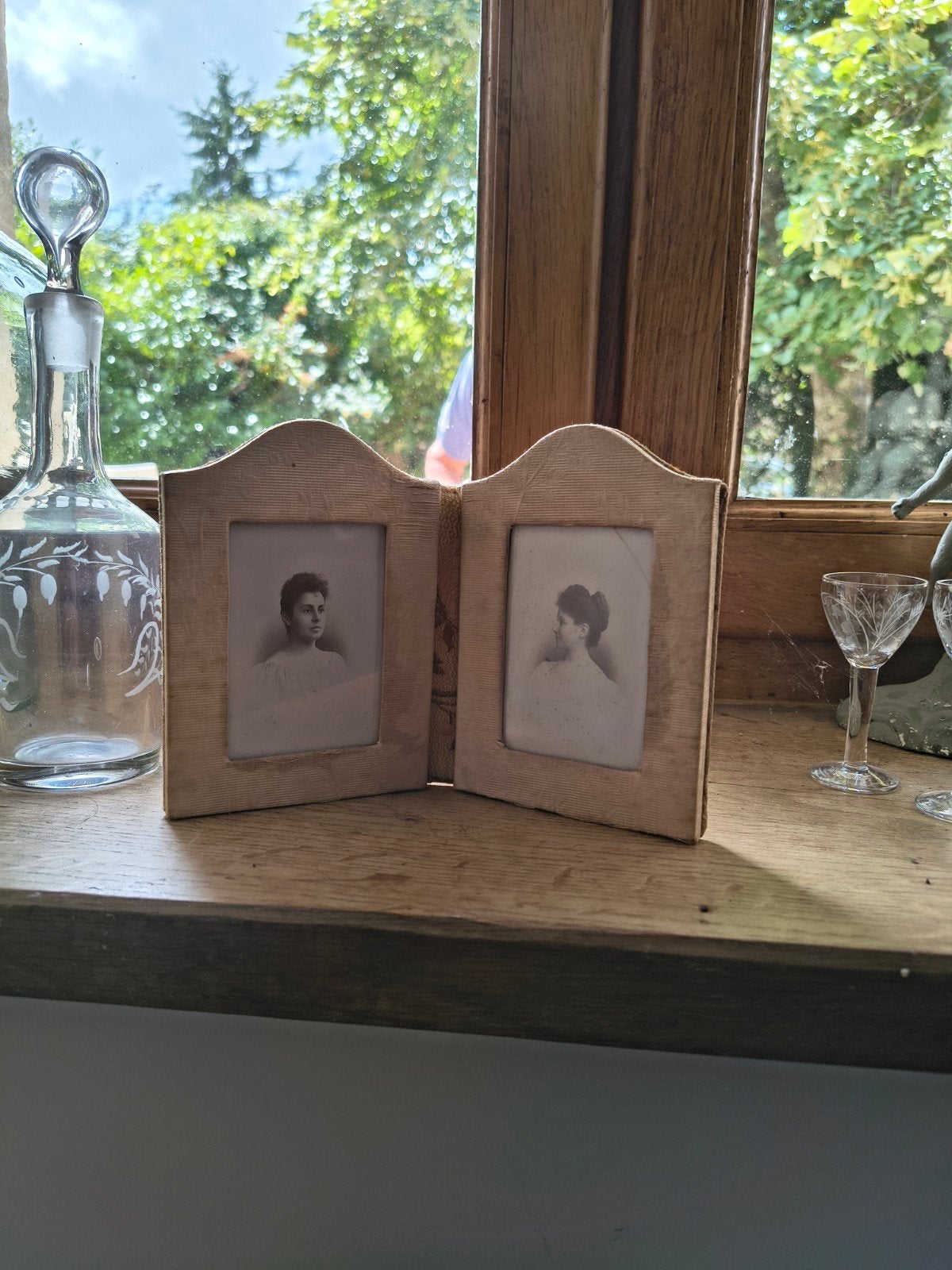 Brocante fotolijstje/mapje, Antiek en Kunst, Ophalen of Verzenden