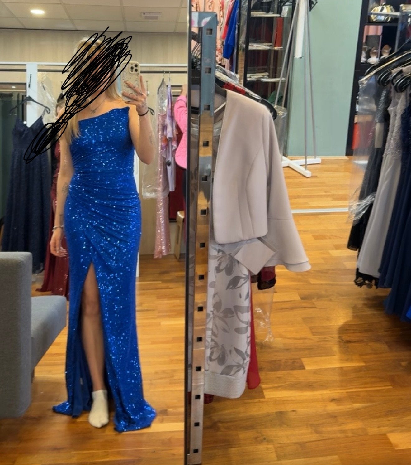 blauwe galajurk, Maat 38/40 (M), Galajurk, Blauw, Nieuw
