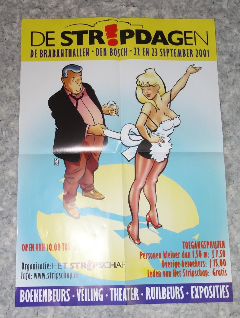 Vintage promotie stripposter uit 2001, Aloys Oosterwijk, Eén stripboek, Ophalen of Verzenden, Zo goed als nieuw