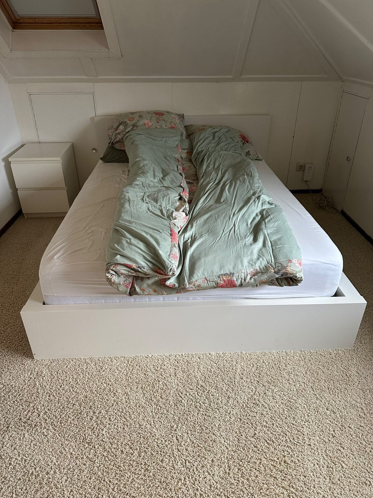 Ikea Malm bed wit - 140x200 cm matras, Huis en Inrichting, Ophalen, Gebruikt, Wit, Tweepersoons