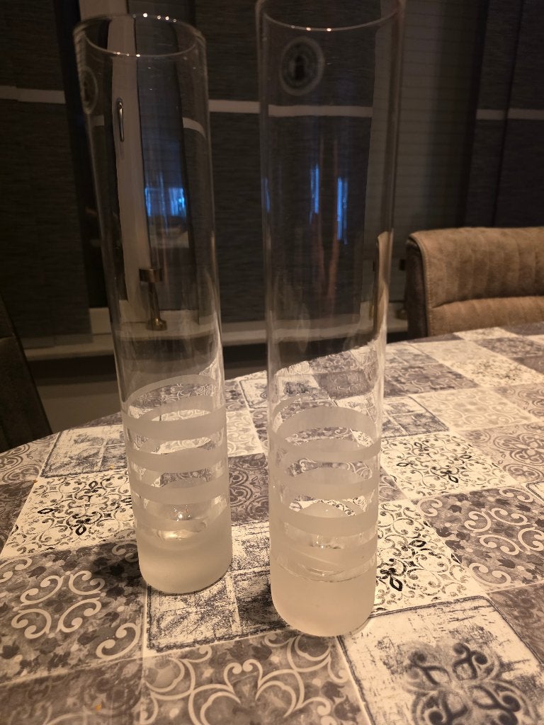 Vintage IKEA Batist vazen - Handgemaakt / Mondgeblazen glas, Ophalen, Met patroon/structuur, Transparant, 30 cm