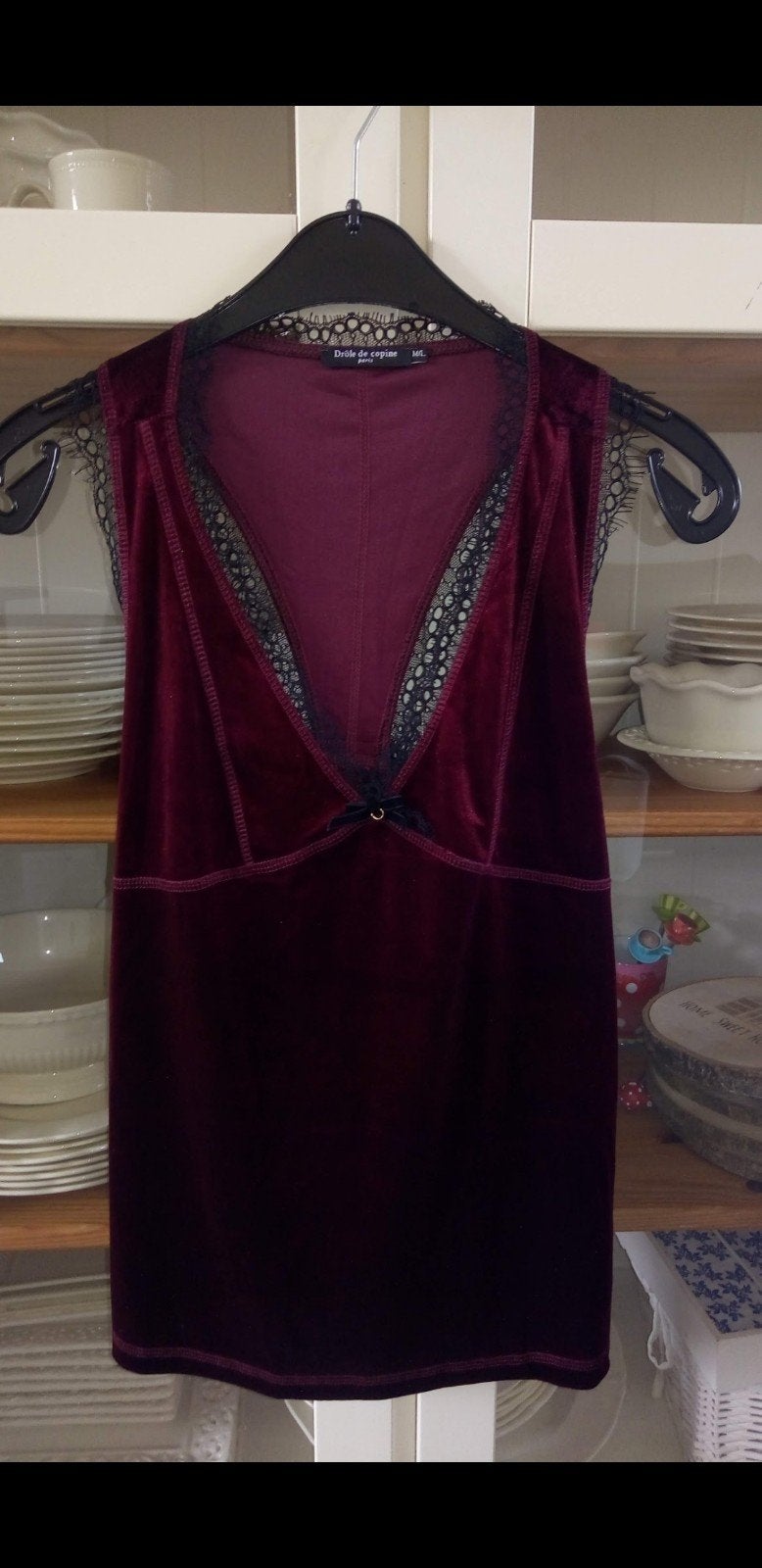 nieuw topje bordeauxrood rood M 38 Drole de Copine kant, Kleding | Dames, Maat 38/40 (M), Nieuw, Ophalen of Verzenden, Zonder mouw