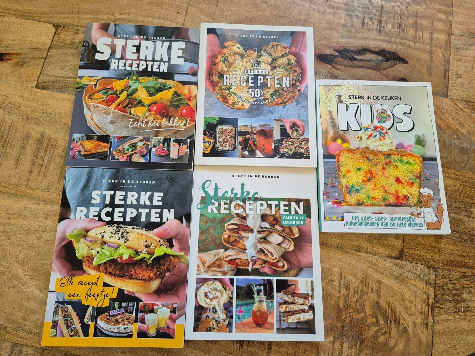 Sterke Recepten Kookboeken Set (5 stuks), Sterk in de Keuken, Zo goed als nieuw, Overige gebieden, Tapas, Hapjes en Dim Sum
