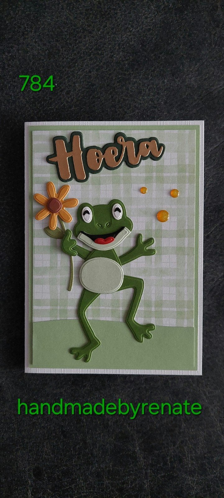 Nr. 784 Handgemaakte wenskaart Hoera!, Ophalen of Verzenden, Nieuw, Overige thema's