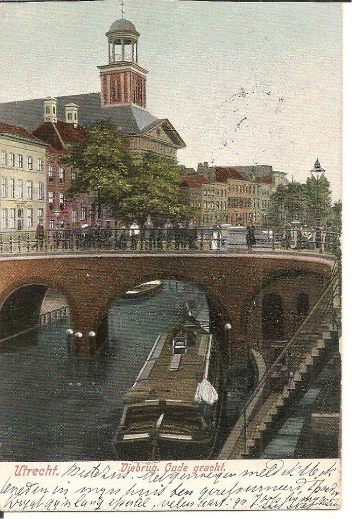 Ansichtkaart Utrecht, Viebrug Oude Gracht 1906, Ophalen of Verzenden, Voor 1920, Gelopen, Utrecht