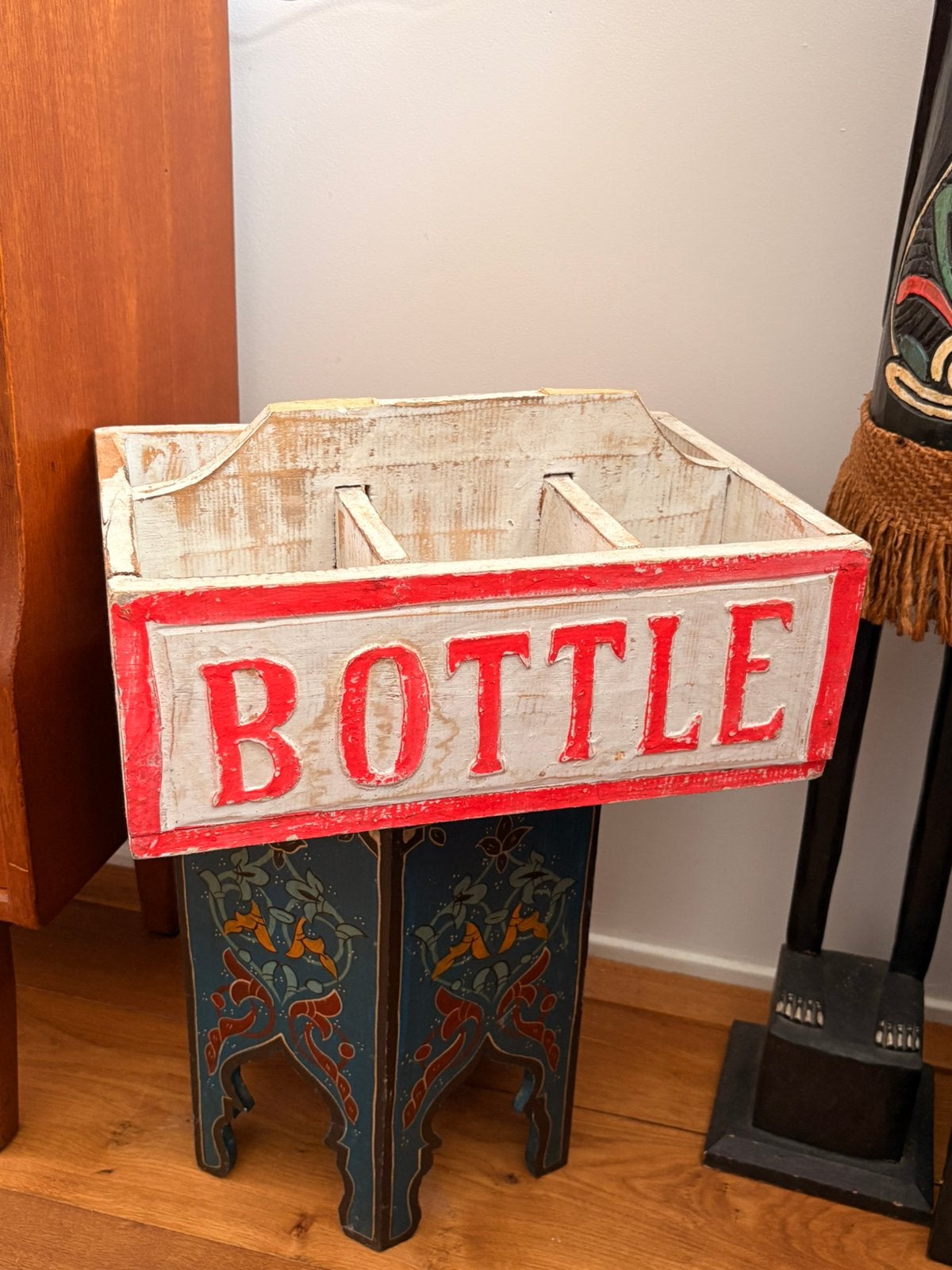 Vintage Bottle holder wijnrekken retro, Ophalen of Verzenden, Zo goed als nieuw, Hout, Minder dan 5 flessen