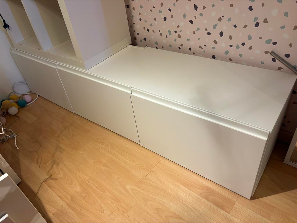 TV meubel wit - Besta Ikea kast 180 cm breed, Ophalen, Gebruikt, 150 tot 200 cm, Minder dan 100 cm