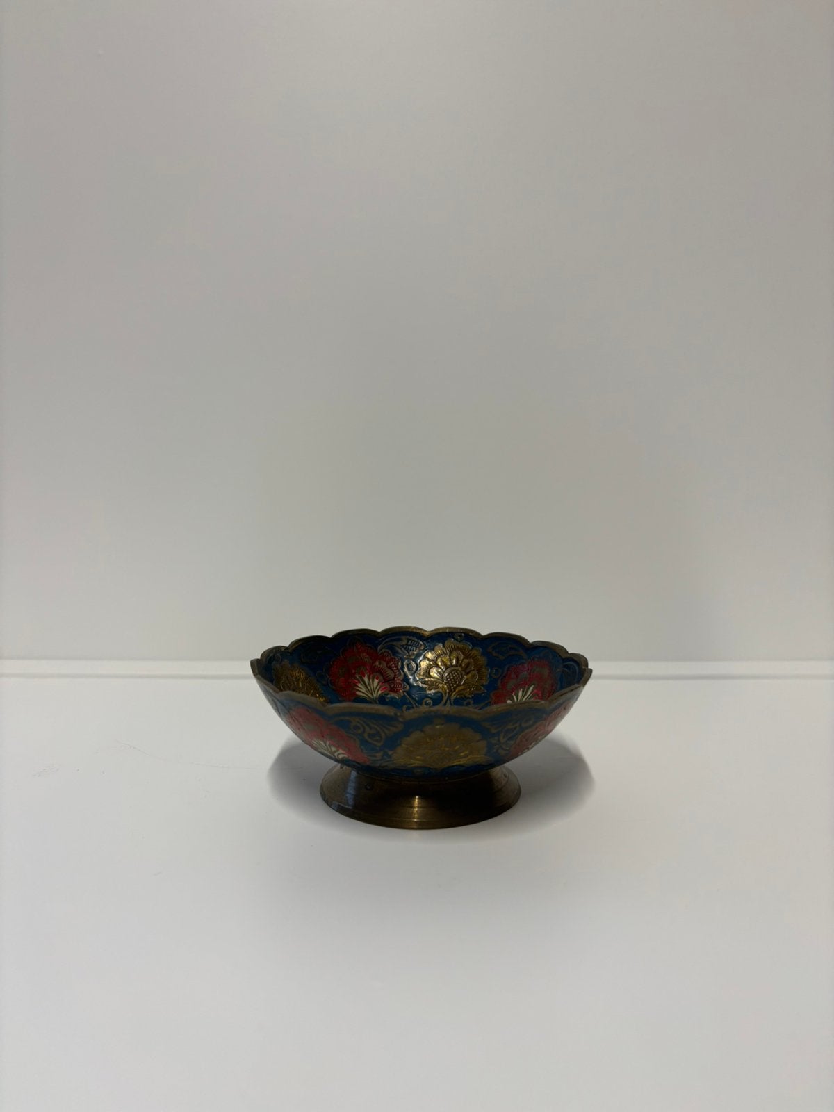 Vintage cloisonné schaaltje pauw handbeschilderd, Verzenden, Koper