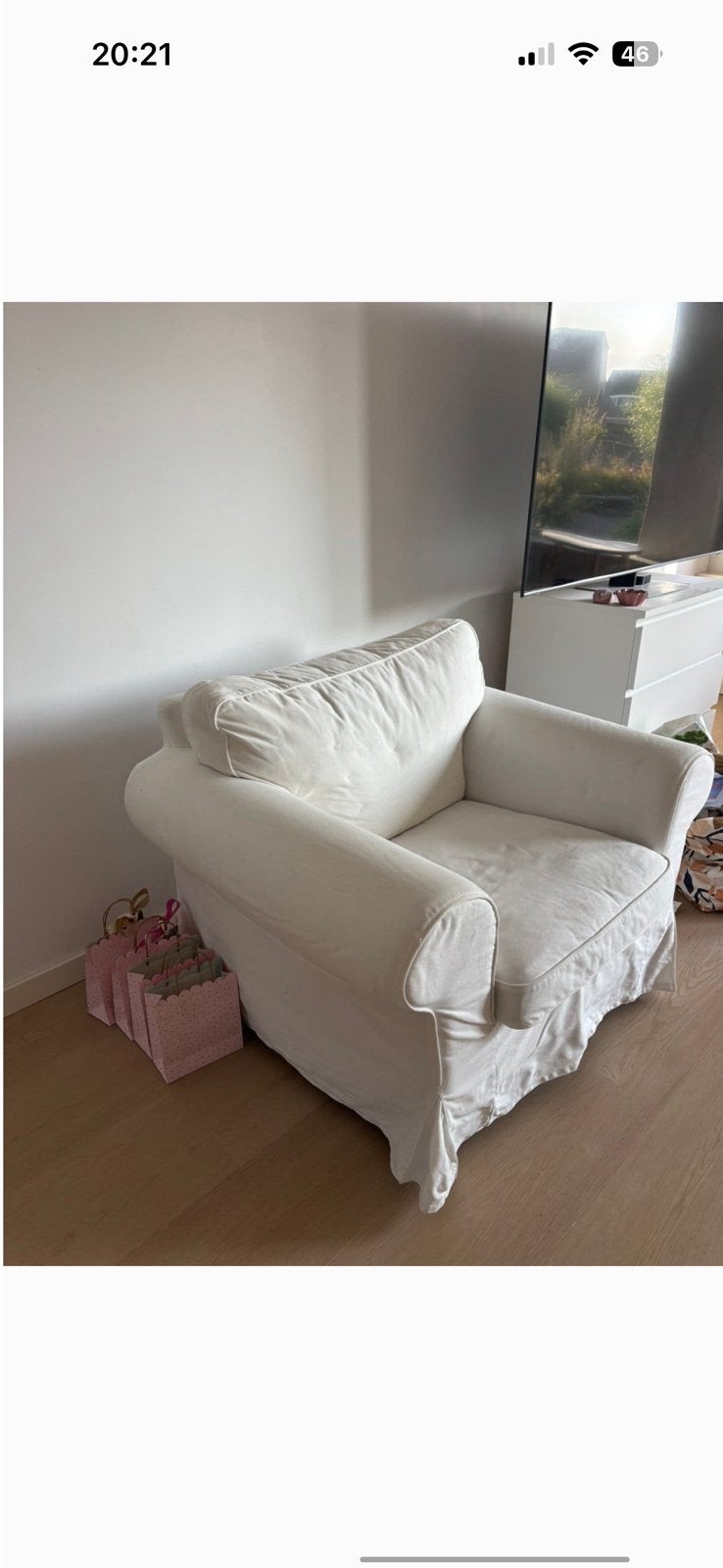 Mooie stoel van de EKTORP collectie IKEA, Ophalen, Eenpersoons, 75 tot 100 cm, Zo goed als nieuw
