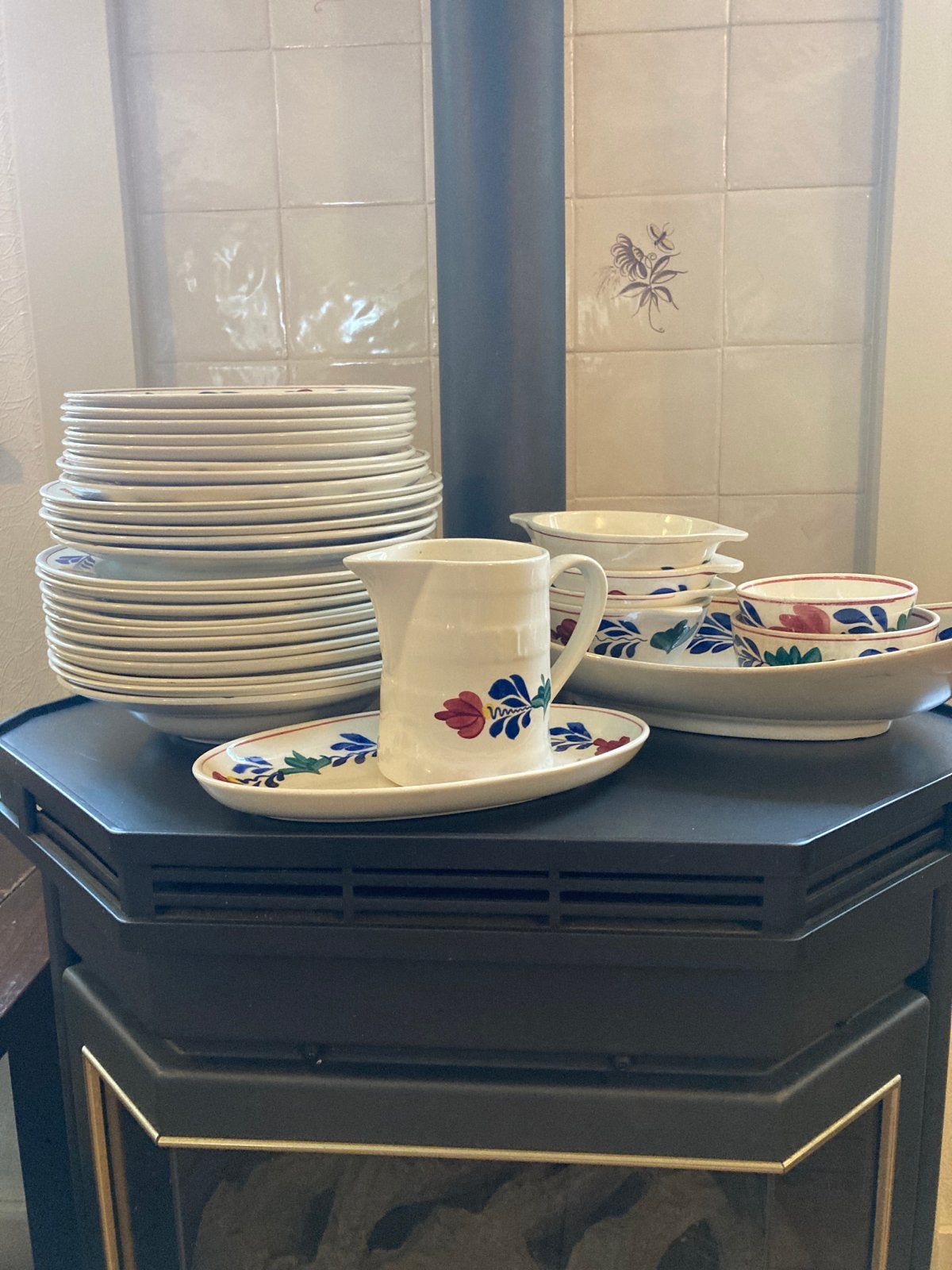 Groot Boerenbont servies - compleet, Overige merken, Keramiek, Landelijk/Boerenbont, Ophalen of Verzenden
