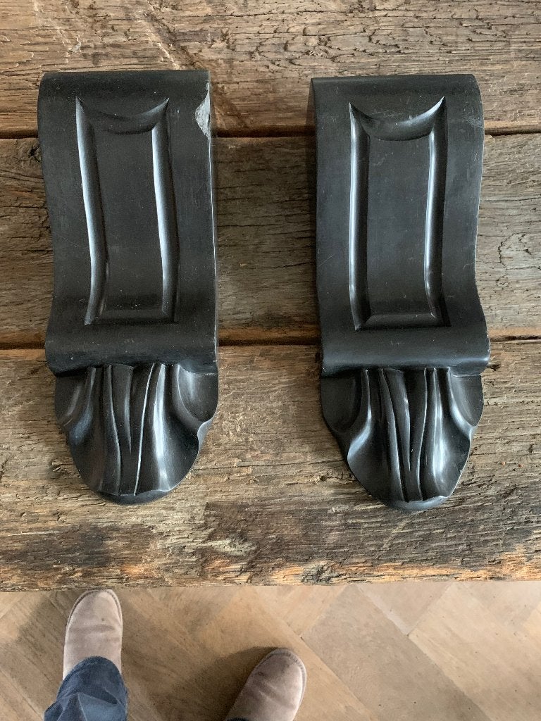 Antieke consoles zwart marmer 2 stuks voor op de schouw, Antiek en Kunst, Ophalen