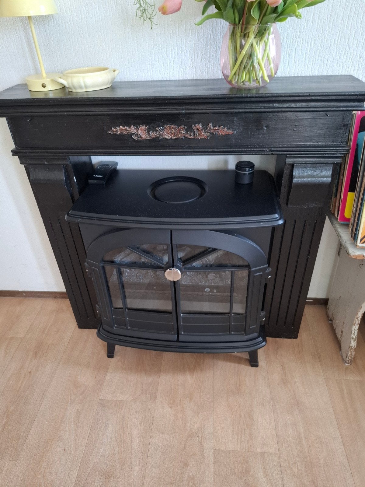 Faber Opti-Myst haard met nieuwe transducer en schouw, Ophalen, Gebruikt, Vrijstaande haard, Elektrische haard
