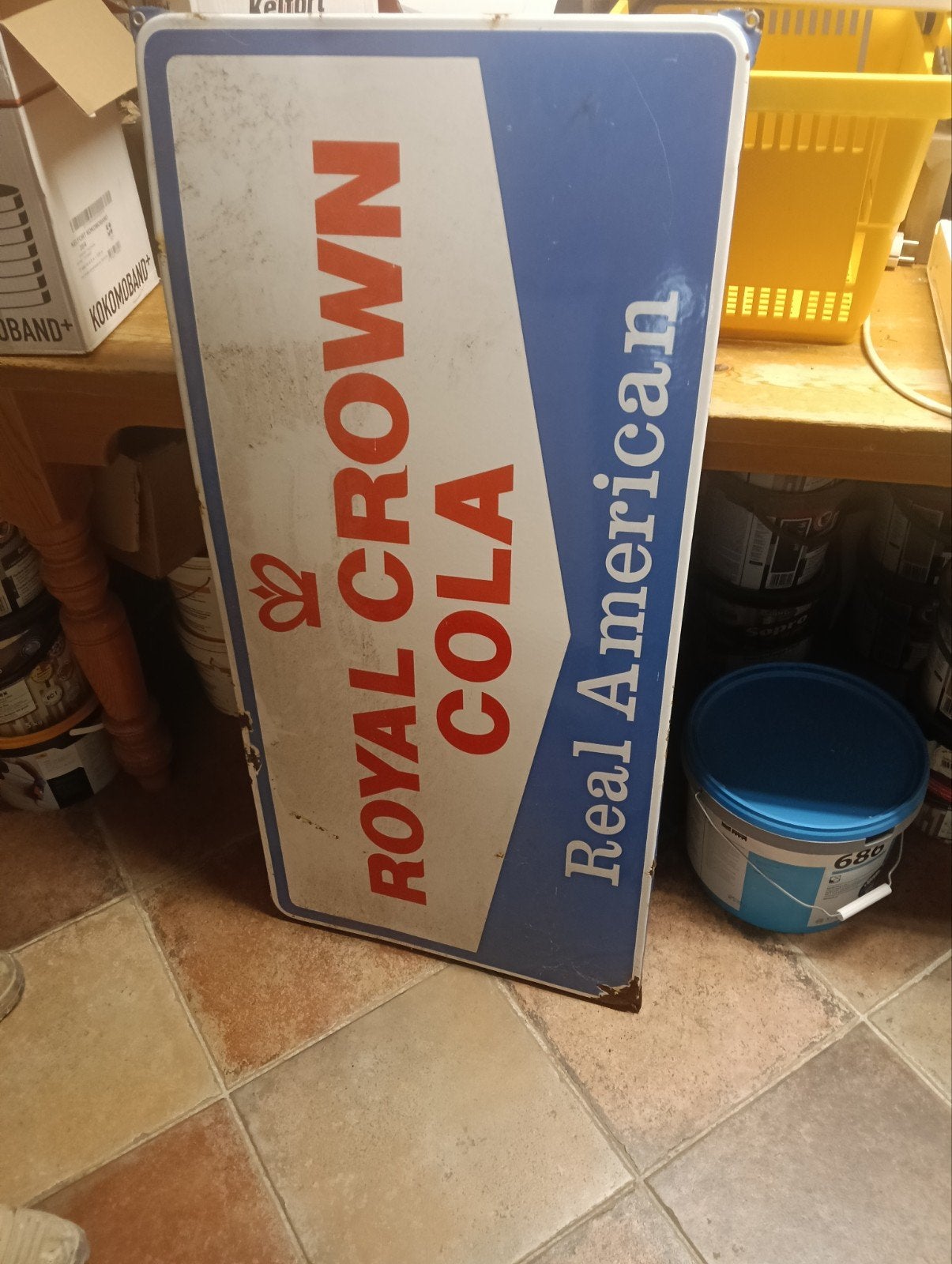 Cola Royal Crown emaille bord, Antiek en Kunst, Ophalen of Verzenden