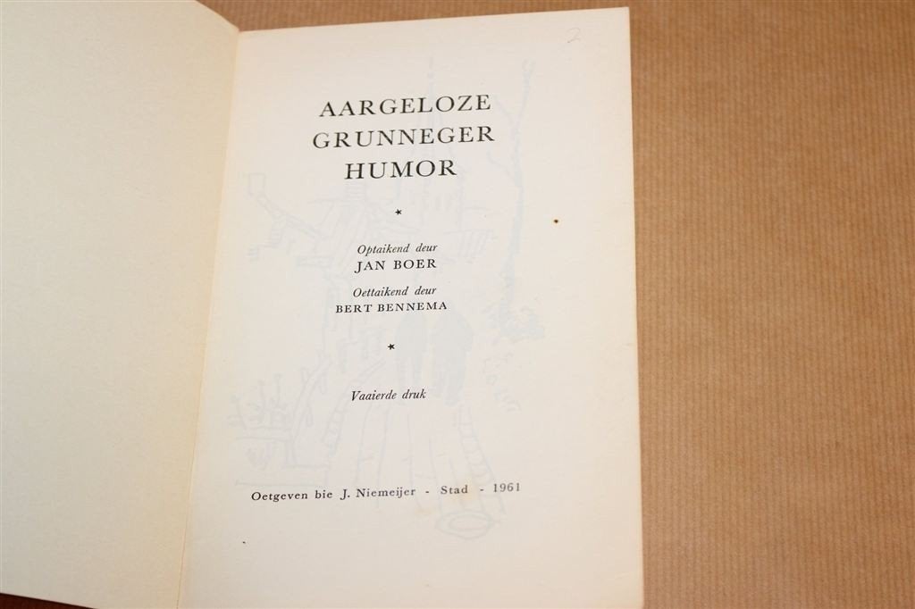 Aargeloze Grunneger Humor — Jan Boer [1961], Boeken, Ophalen of Verzenden, Gelezen