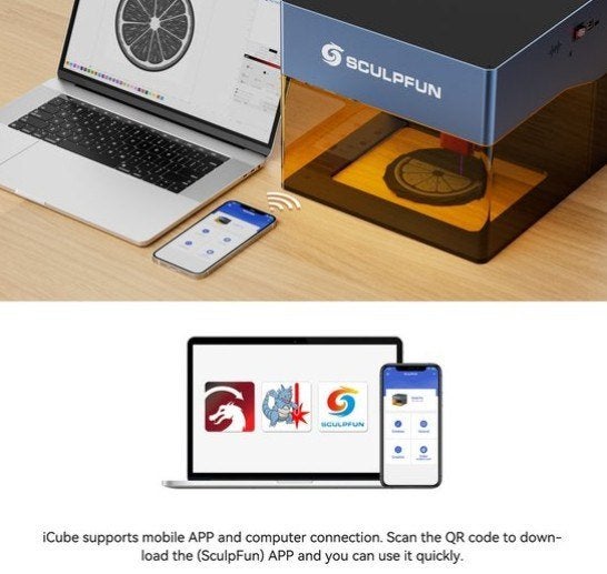 Foto 7 van Sculpfun iCube Pro 5W Lasergraveermachine