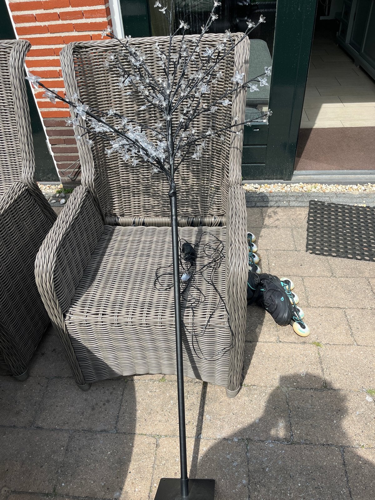 LED Boom met Vlinders - Sfeervolle Verlichting, Ophalen, Kunststof, Zwart, Zo goed als nieuw