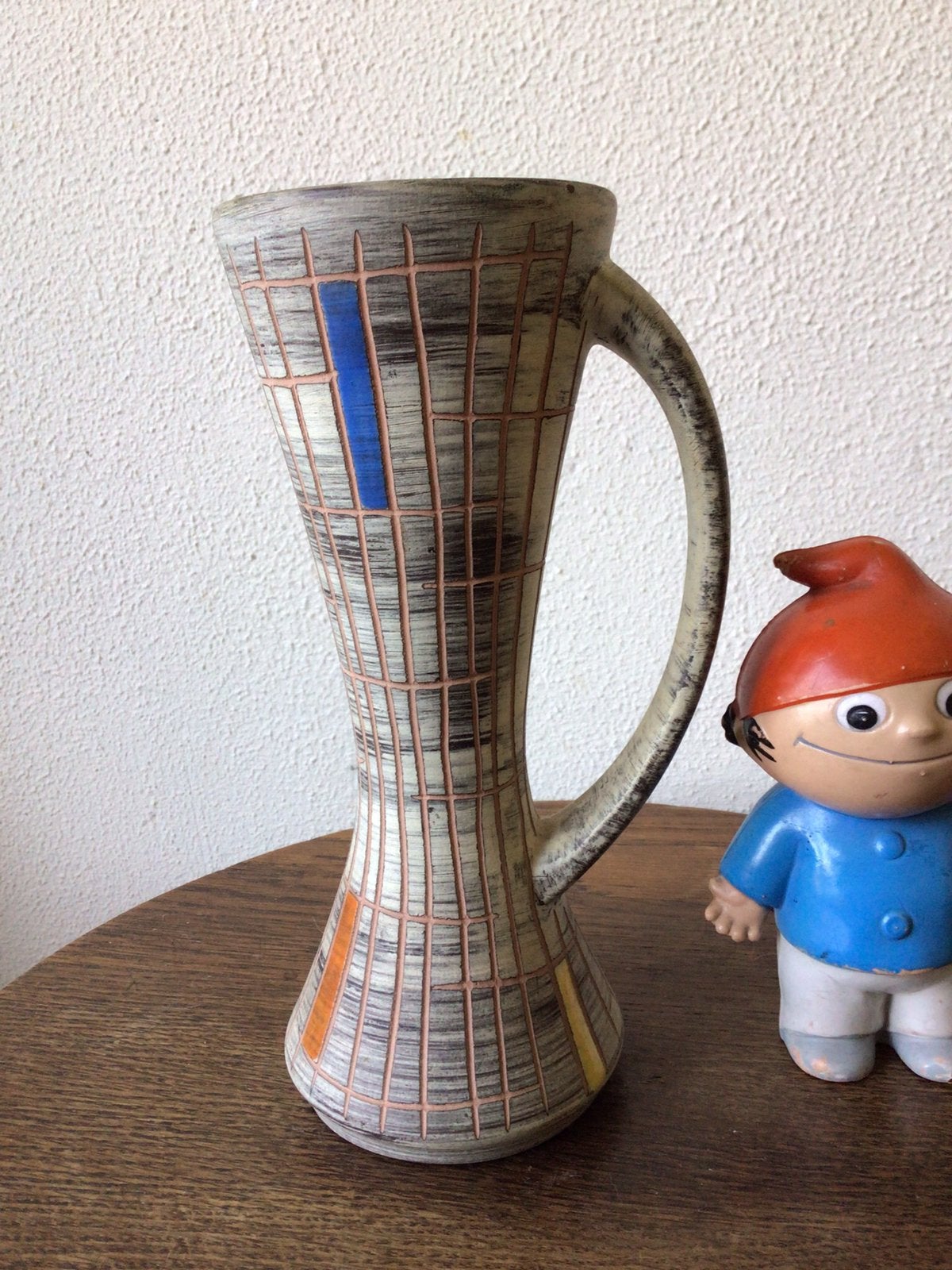 Vintage West Germany vaas, Mondriaan geïnspireerd, Ophalen of Verzenden