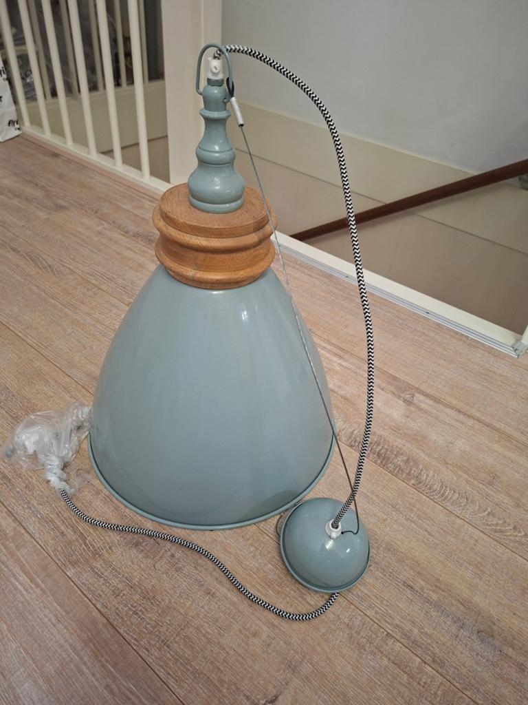 industriële hanglamp, Huis en Inrichting, Lampen | Hanglampen, Ophalen, Zo goed als nieuw, Metaal, Minder dan 50 cm