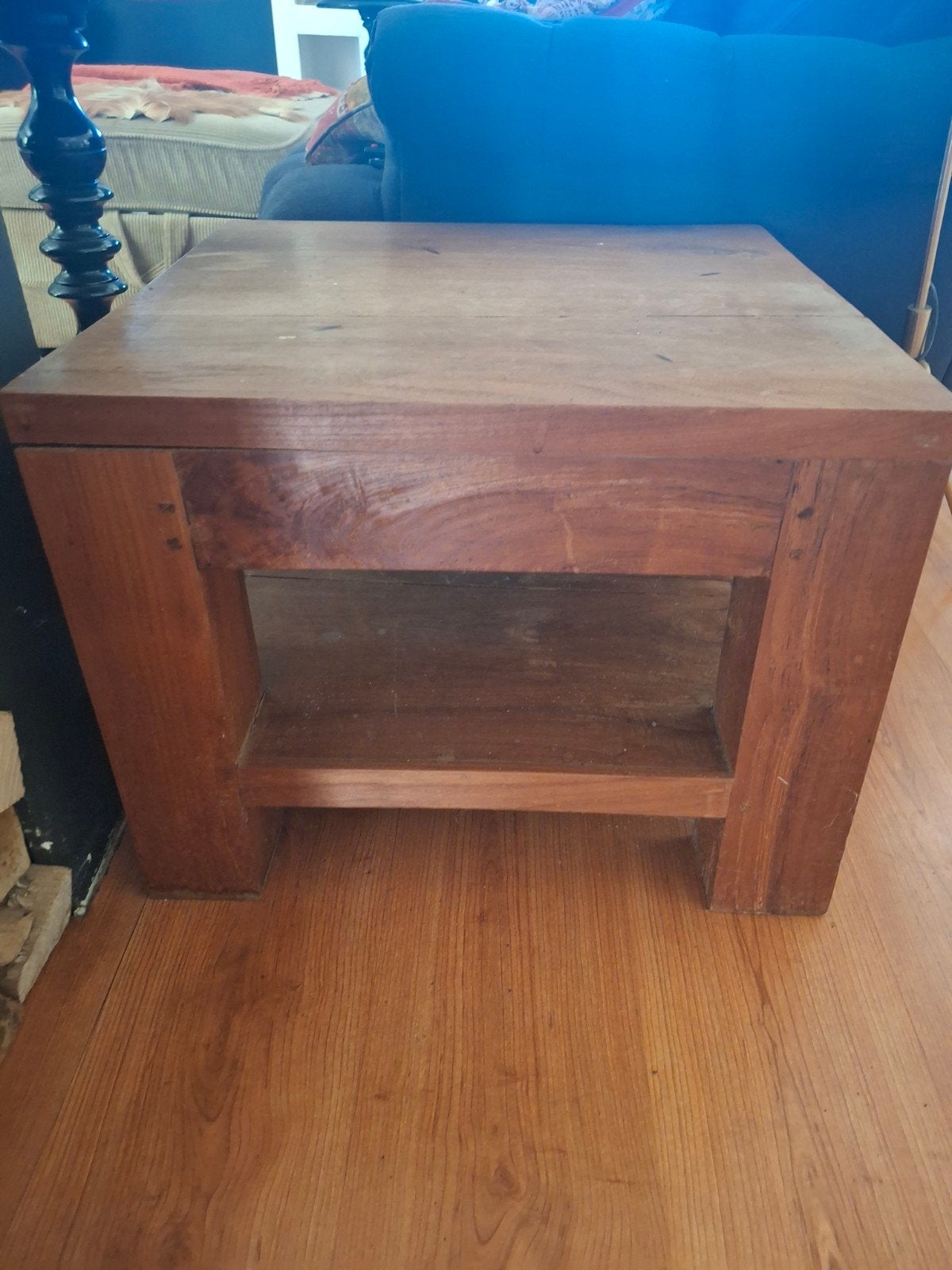 2 Teakhouten Salontafels - 55x55x42 cm, Ophalen, 50 tot 100 cm, 50 tot 100 cm, Vierkant