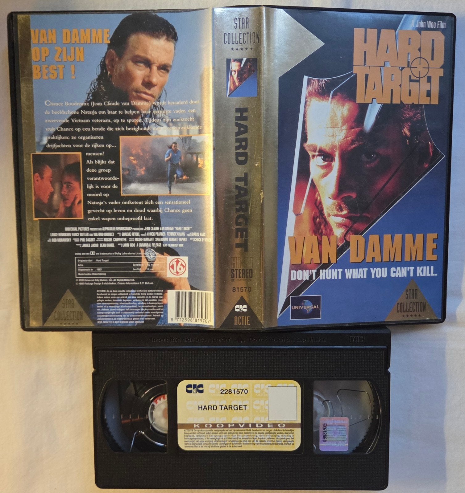 Van Damme Hard Target VHS Actie/Martial-Arts, Vanaf 16 jaar, Ophalen of Verzenden, Gebruikt, Actie en Avontuur