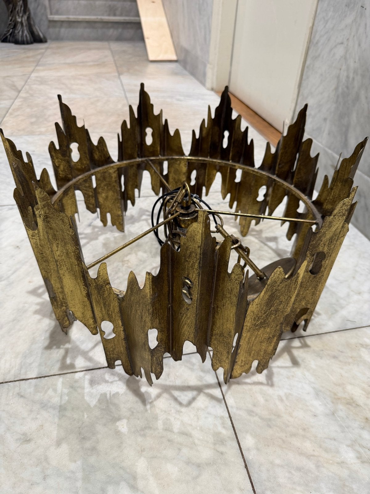 BePureHome Crown Hanglamp - Gouden Kroon Design, Ophalen, Gebruikt, Metaal, E27 (groot)