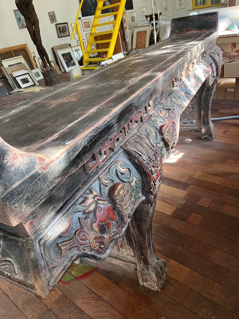 Antieke Chinese Altaartafel/Prachtig Houtsnijwerk, Ophalen
