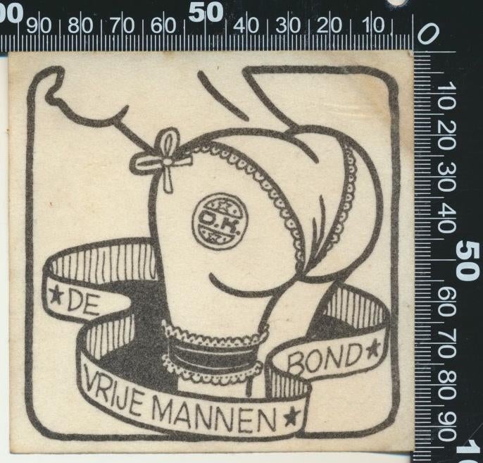 Sticker: De Vrije Mannen Bond (2), Verzamelen, Stickers, Zo goed als nieuw, Bedrijf of Vereniging, Ophalen of Verzenden