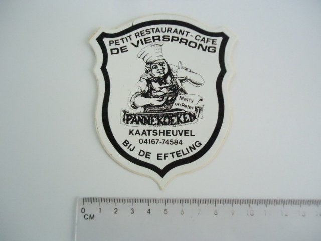 sticker oud Pannekoeken kaatsheuvel efteling Viersprong ret, Verzamelen, Stickers, Verzenden, Zo goed als nieuw, Bedrijf of Vereniging