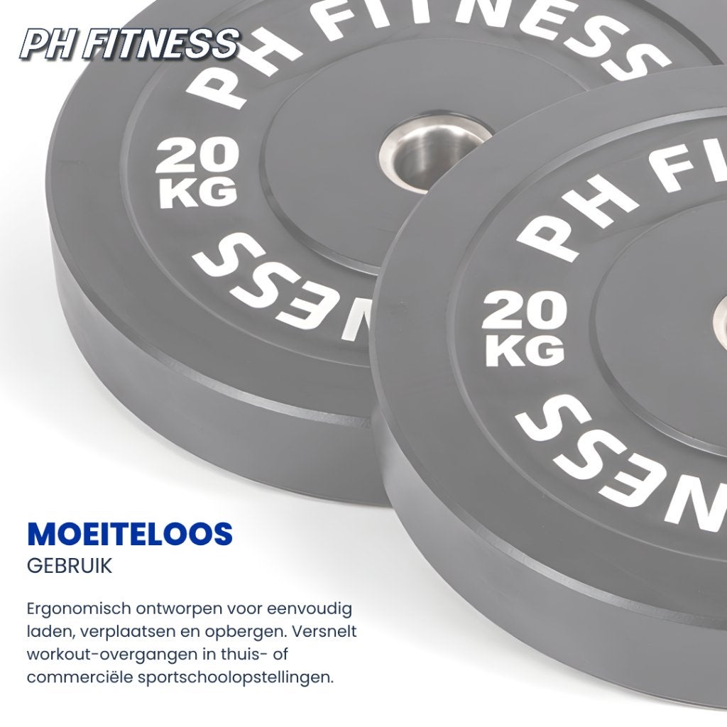 PH Fitness Bumper Plates - 100+ KG Multi Sets - €1,90 per KG, PH Fitness, Nieuw, Ophalen of Verzenden, Info@phfitness.nl
