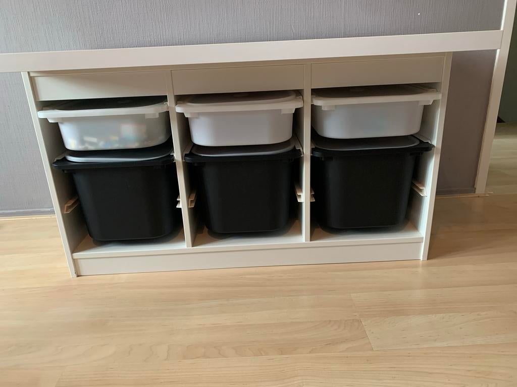 IKEA Trofast kast met bureaublad en opbergbakken, Gebruikt, Kast, 50 tot 70 cm, 100 cm of meer