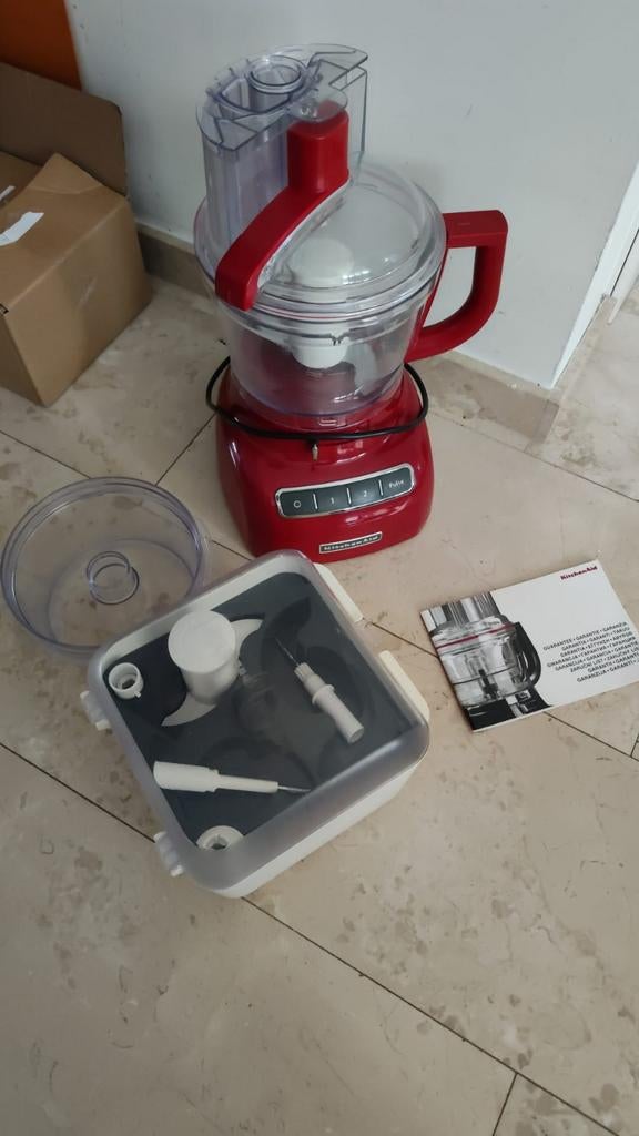 KitchenAid Foodprocessor - Keukenmachine Rood, Witgoed en Apparatuur, Keukenmixers, Gebruikt, 2 tot 3 liter, 3 snelheden of meer