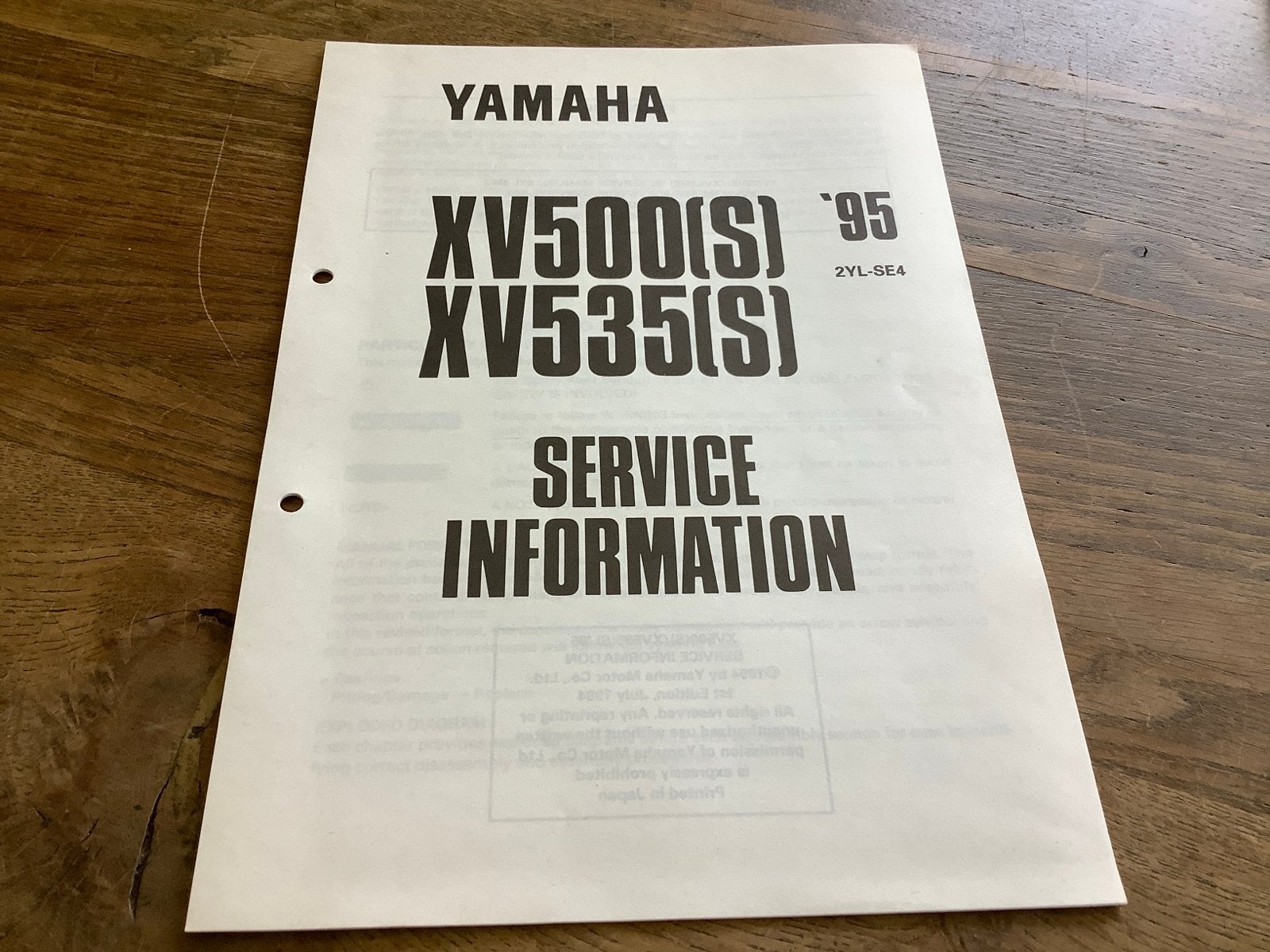 Yamaha XV500(S) XV535(S) Service Info. Handleiding (106), Verzenden, Yamaha