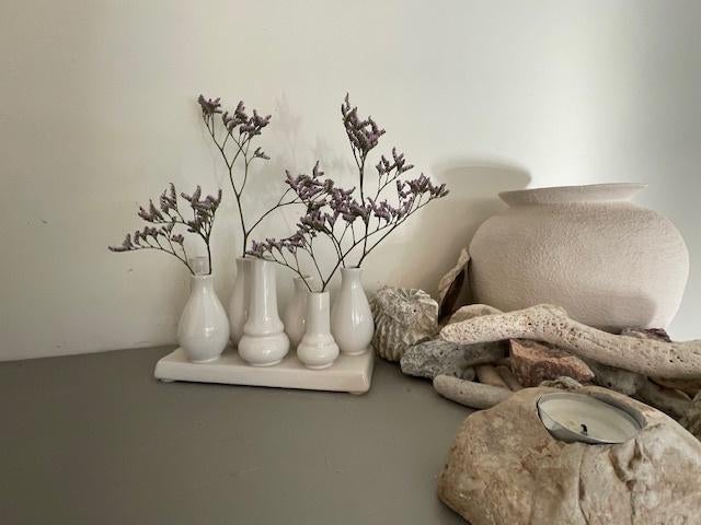 2 x modern tulpenvaasje. Multiflower vaas wit porselein., Ophalen, Wit, Aardewerk of Porselein, Zo goed als nieuw